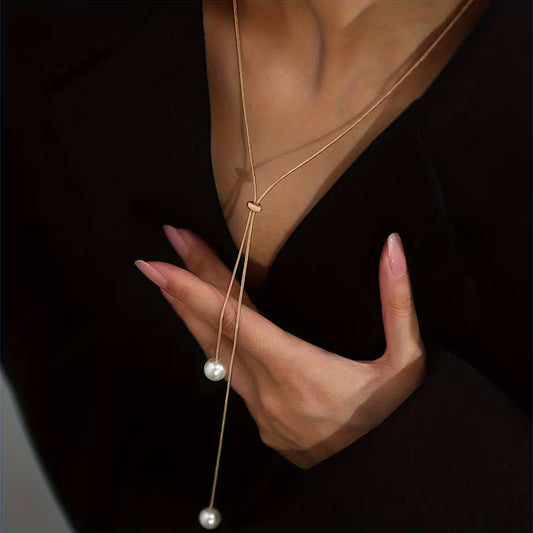 Quiet Command | Pearl Drop Y-Necklace
