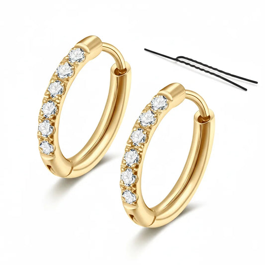 Her Own Shine | Pave Hoop Earrings