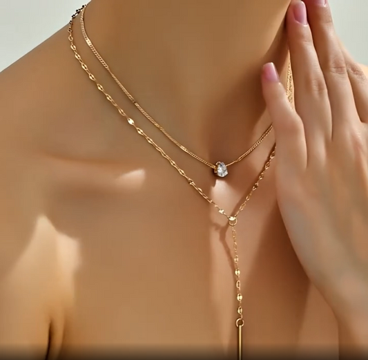 Rhinestone Multi-Layered Pendant Necklace