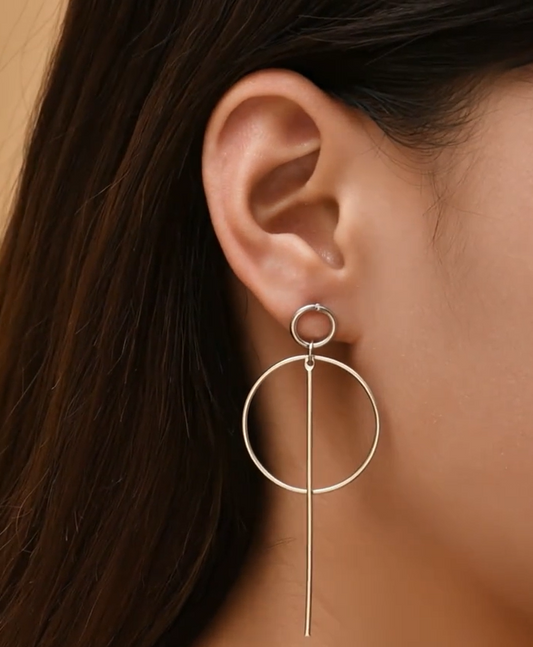 Grace In Motion | Circle Line Drop Earrings