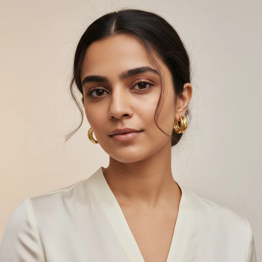 Triple Layer Hoops — Worn on Model