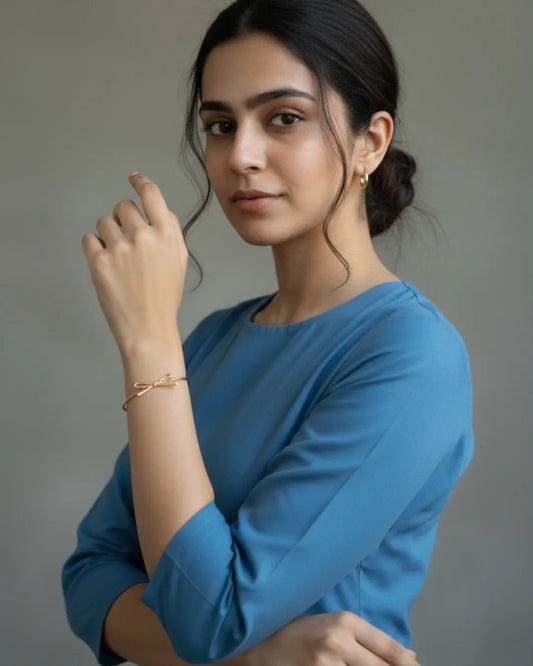 Tied With Intent | Bow Open Bangle
