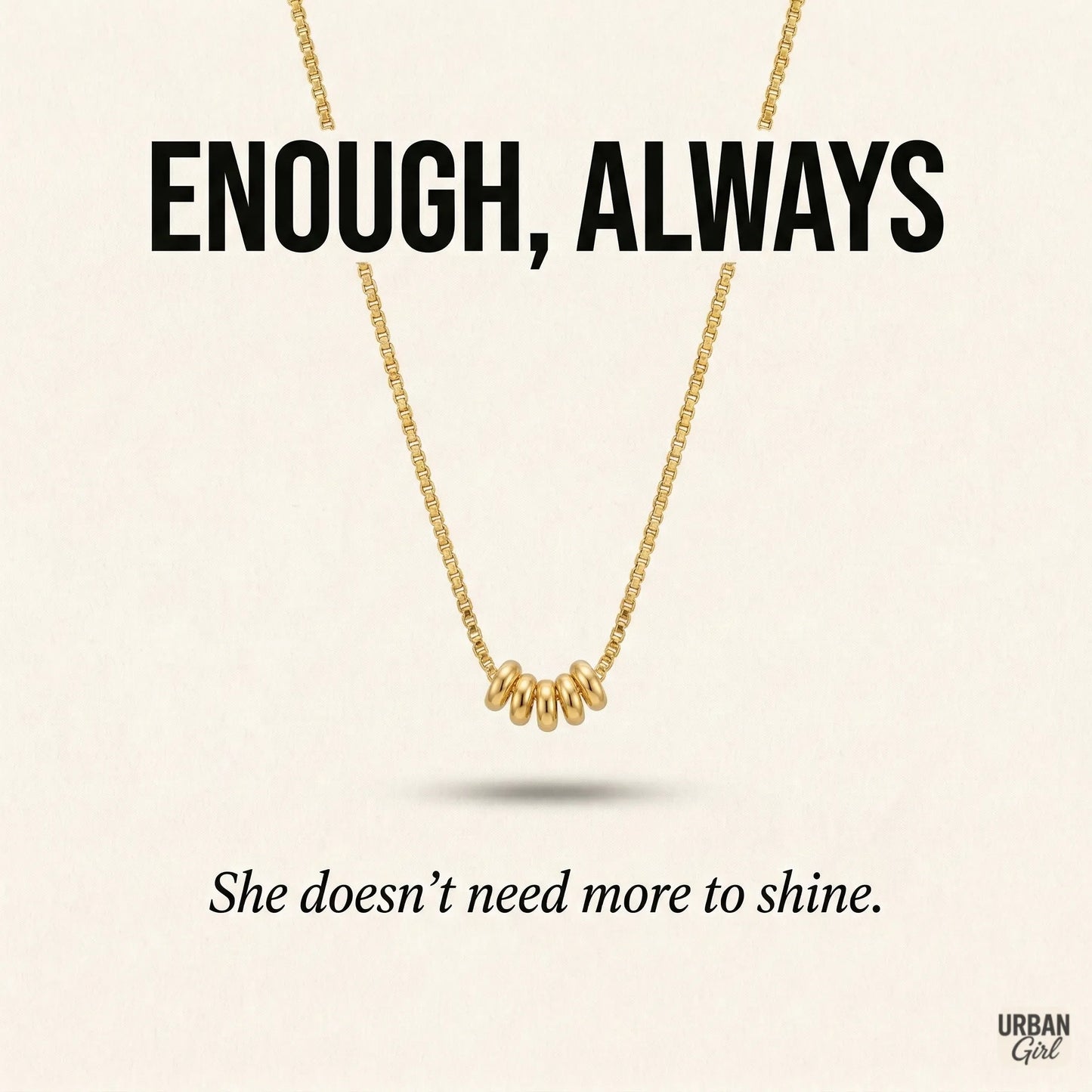 Enough, Always | Minimal Gold Bead Necklace