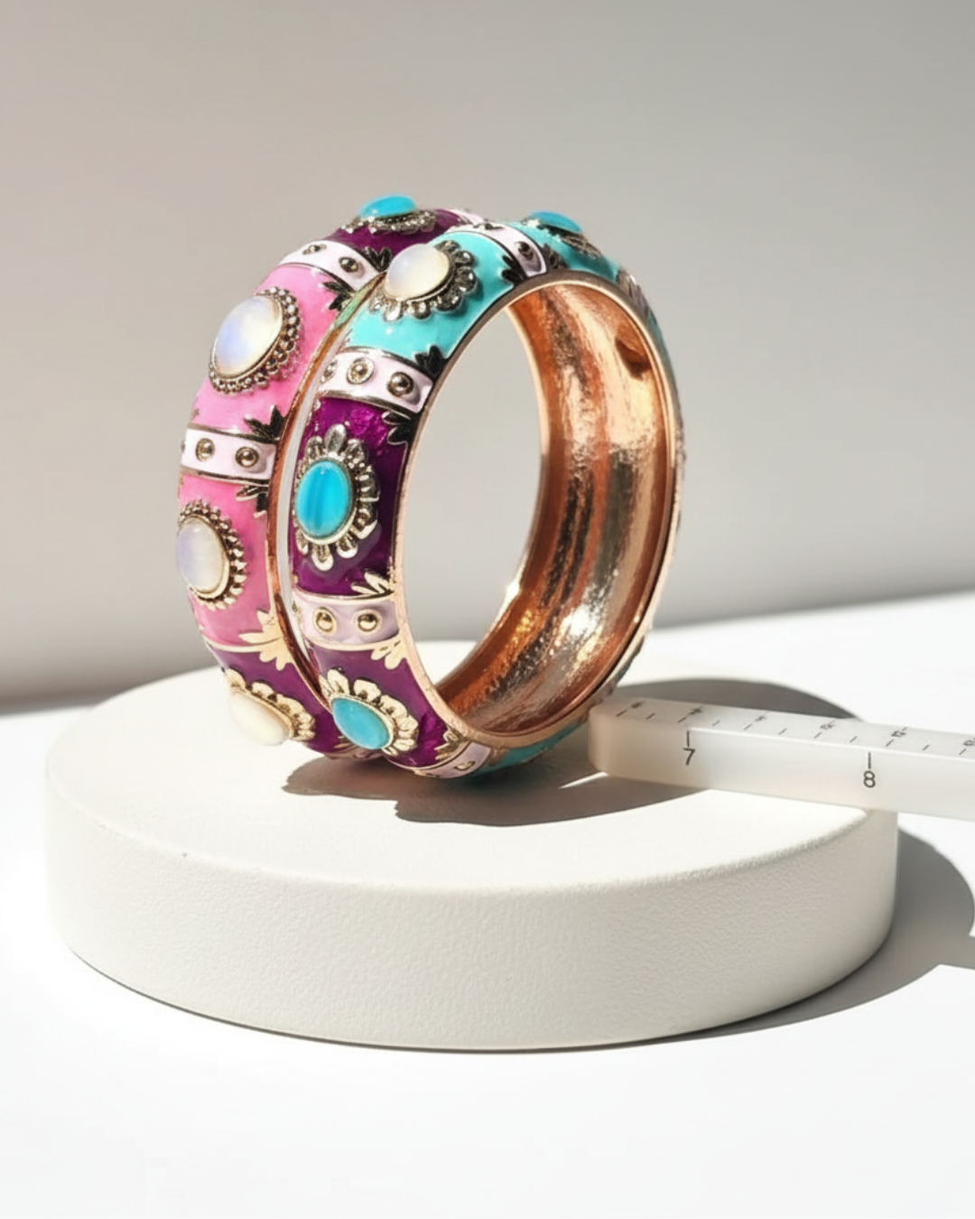 BOLDLY BLOOM | Enamel Gemstone Bangles