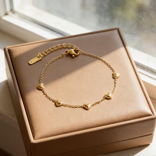 Love, On Repeat | Double Heart Chain Bracelet
