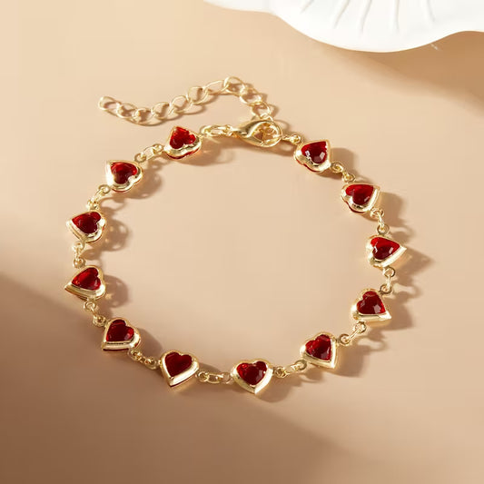 Love Me First | Red Heart Link Bracelet