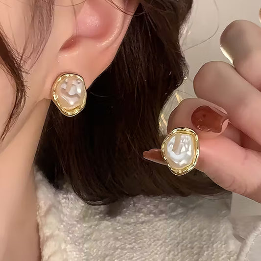 As She Is | Baroque Pearl Stud Earrings