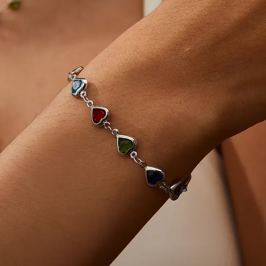 All My Colours | Multicolour Heart Charm Bracelet