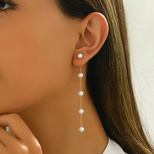 Grace, Unfolded | Pearl Chain Drop Earrings