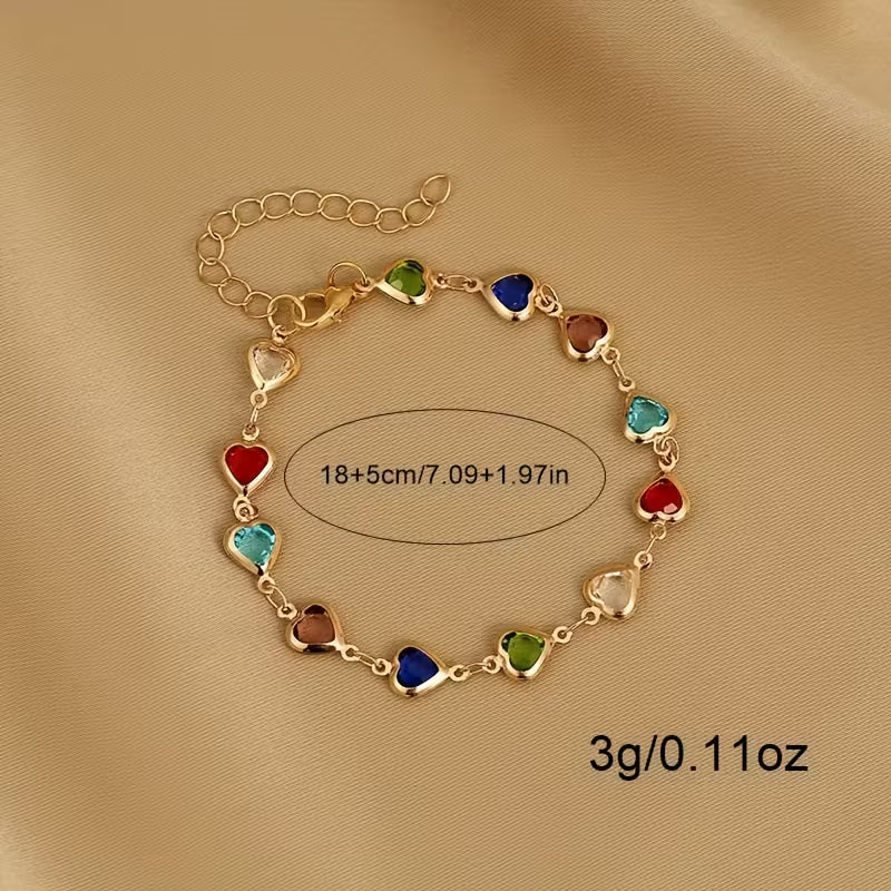 All My Colours | Multicolour Heart Charm Bracelet
