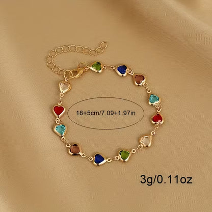All My Colours | Multicolour Heart Charm Bracelet