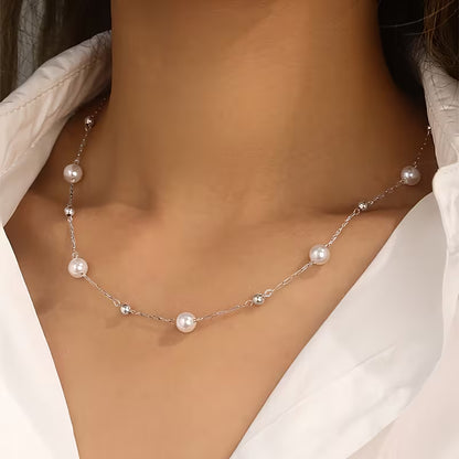 Softly Held | Pearl Station Necklace