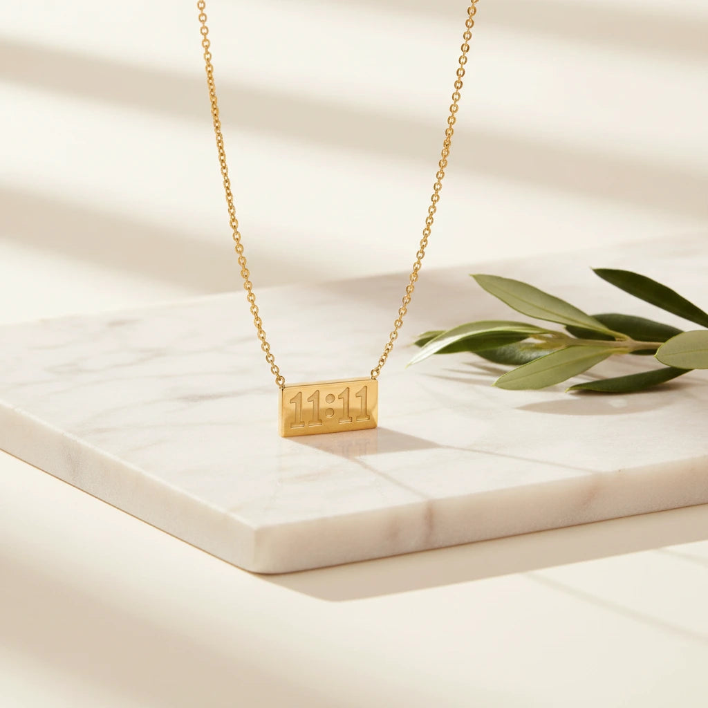 11:11 Moment Necklace — Luxe Marble