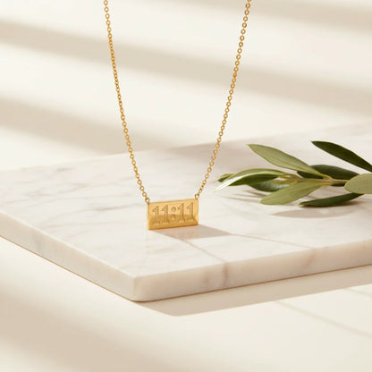 11:11 Moment Necklace — Luxe Marble
