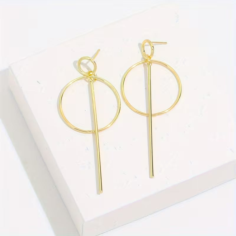 Grace In Motion | Circle Line Drop Earrings