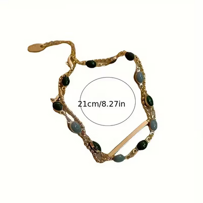 Own Your Ground | Green Stone Layered Bracelet