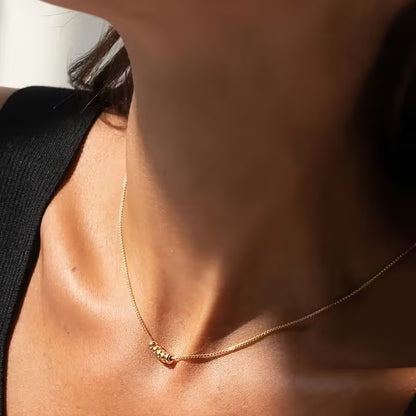 Enough, Always | Minimal Gold Bead Necklace