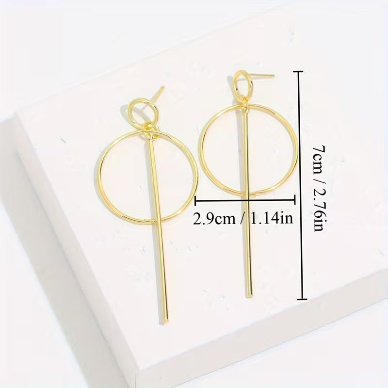Grace In Motion | Circle Line Drop Earrings