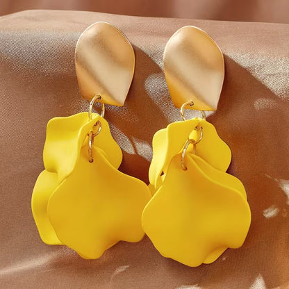 In Full Bloom | Green Petal Statement Earrings