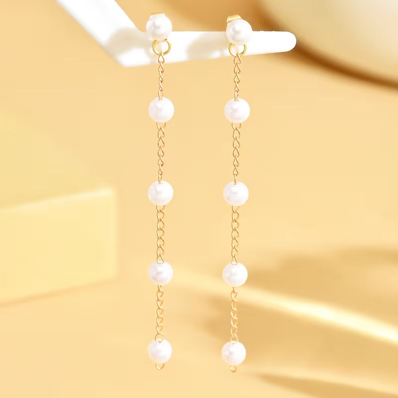 Grace, Unfolded | Pearl Chain Drop Earrings