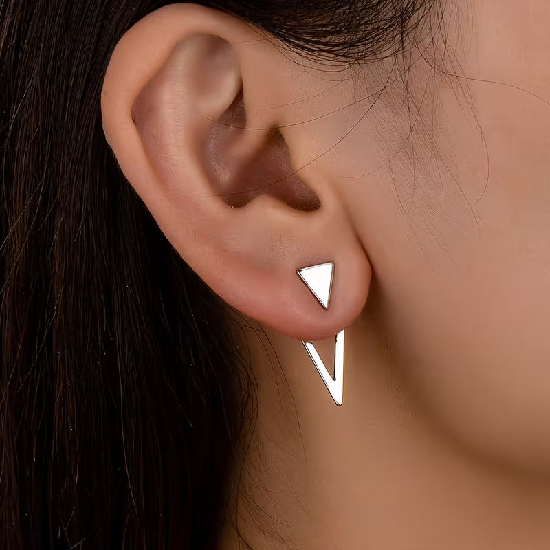 Angle Of Intent | Geometric Triangle Drop Earrings