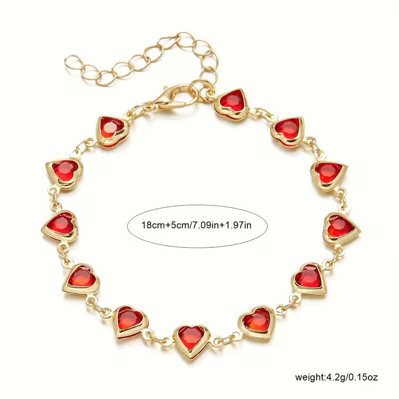 Love Me First | Red Heart Link Bracelet