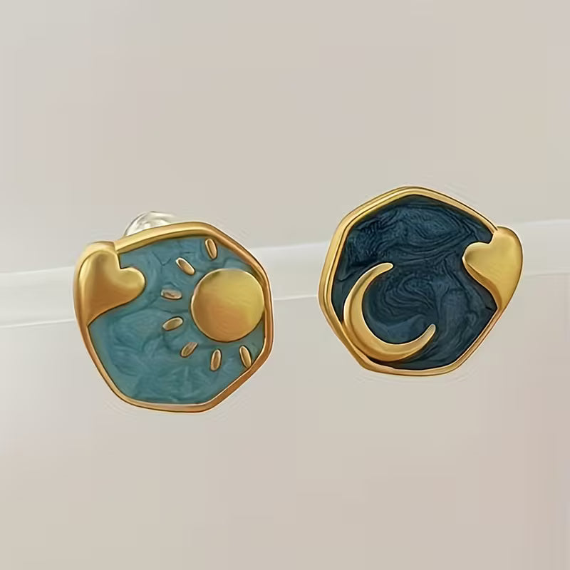 Whole Within | Sun Moon Enamel Studs