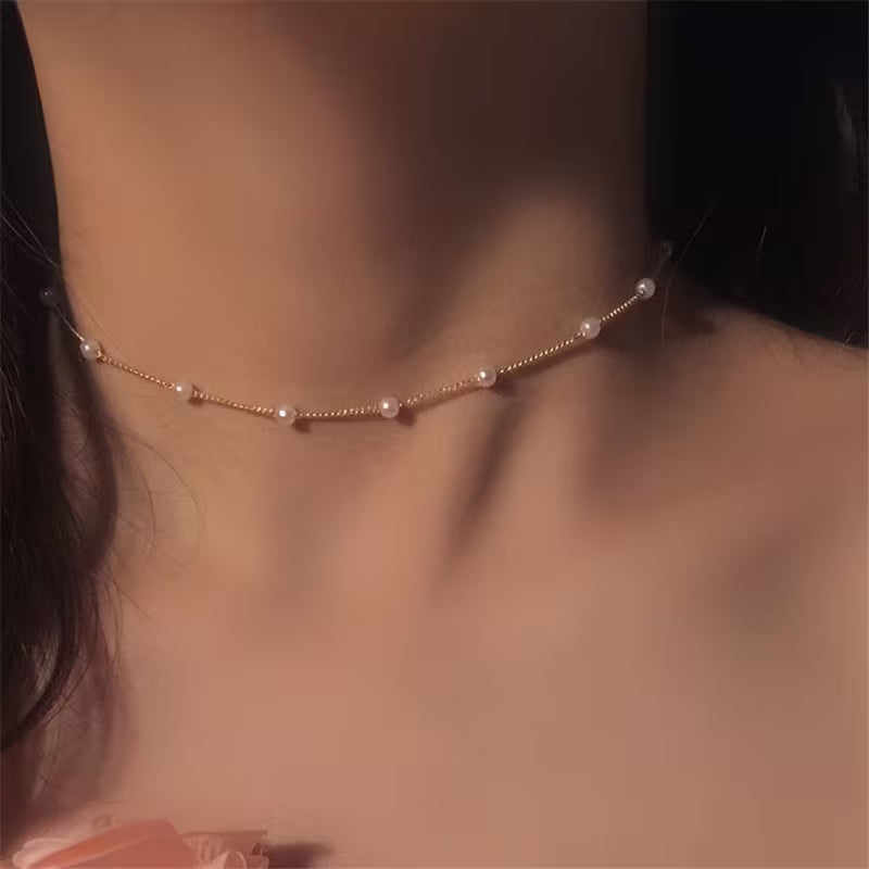 Softly Held | Pearl Station Necklace