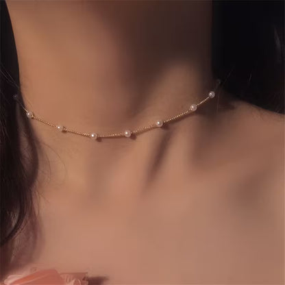 Softly Held | Pearl Station Necklace