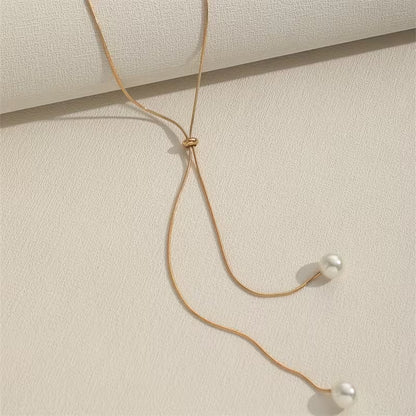 Quiet Command | Pearl Drop Y-Necklace