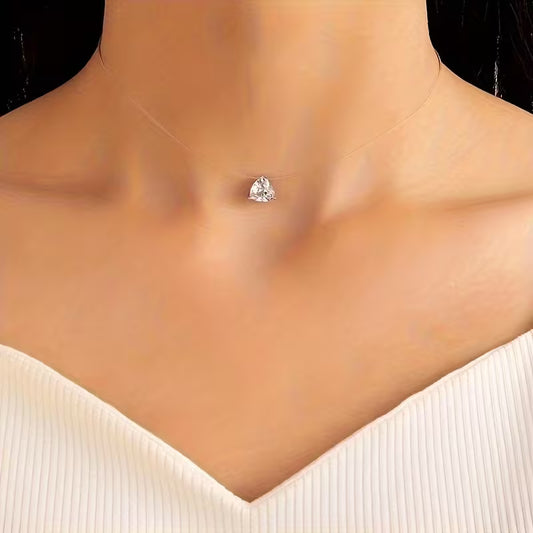 Just Enough | Heart-Cut Crystal Pendant Necklace