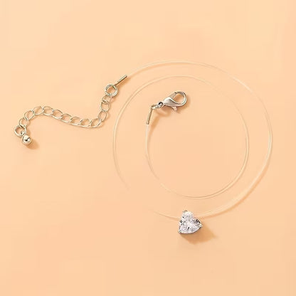 Just Enough | Heart-Cut Crystal Pendant Necklace