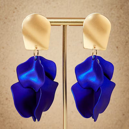 In Full Bloom | Green Petal Statement Earrings