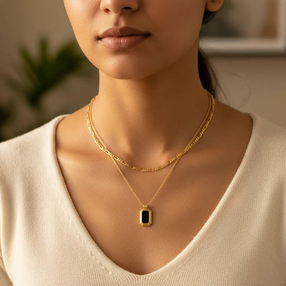 UNYIELDING GRACE | Black Onyx Layered Necklace