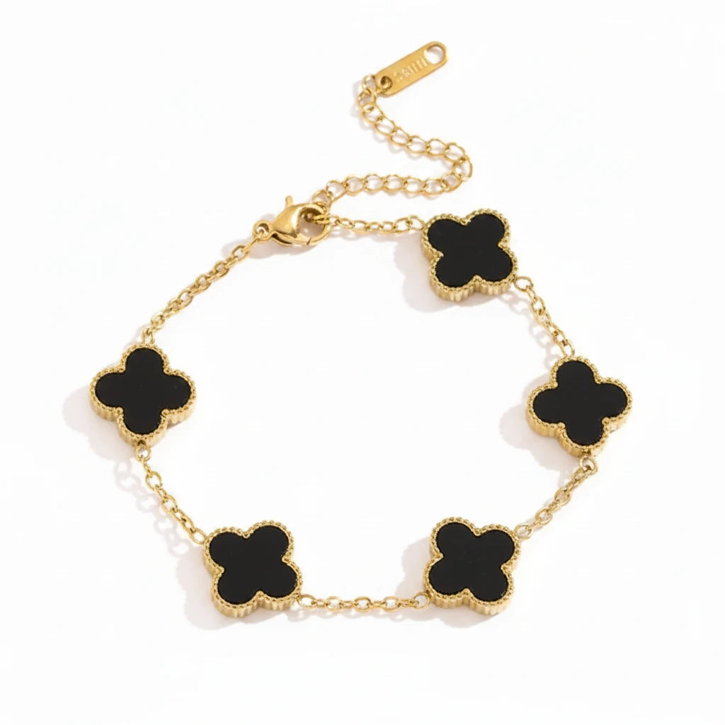 Black Clover Bracelet — Front Close-up
