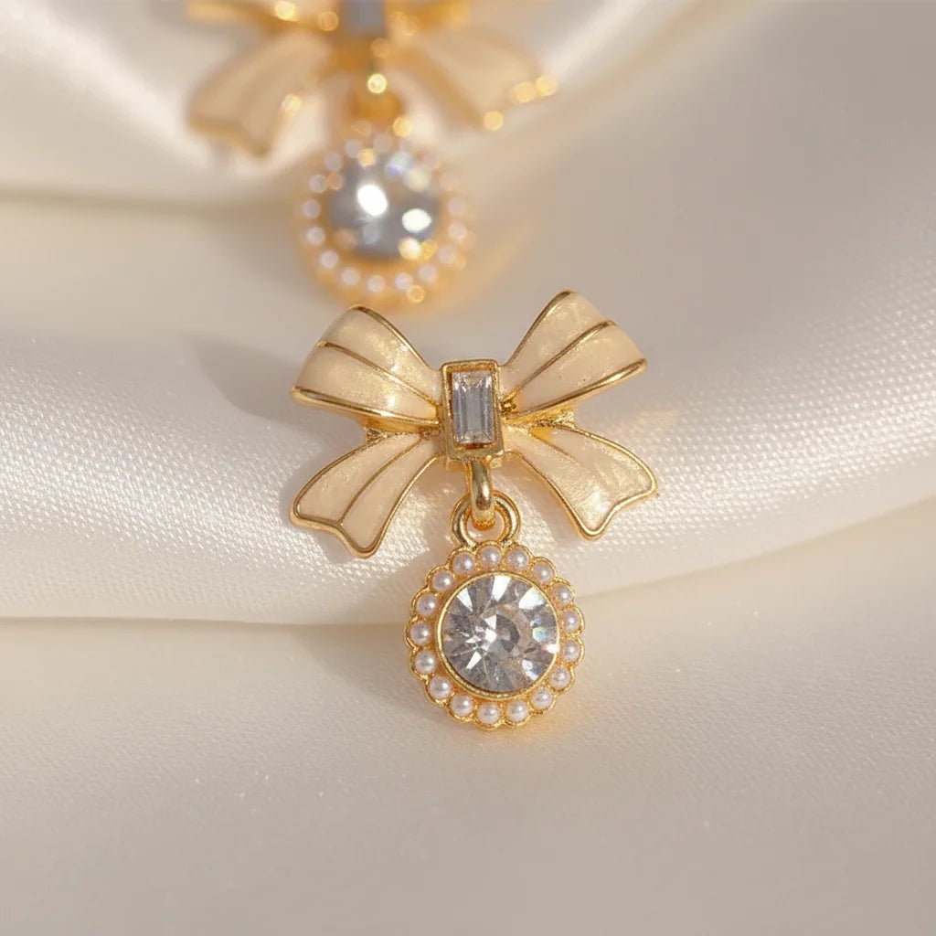 Bow Drop Earrings — Detail Zoom