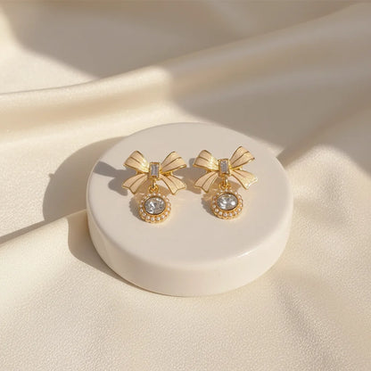 Bow Drop Earrings — Velvet Pedestal