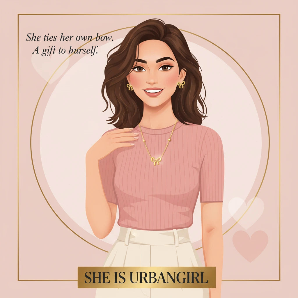 Delicate Bow Jewellery Set — Illustrated Muse