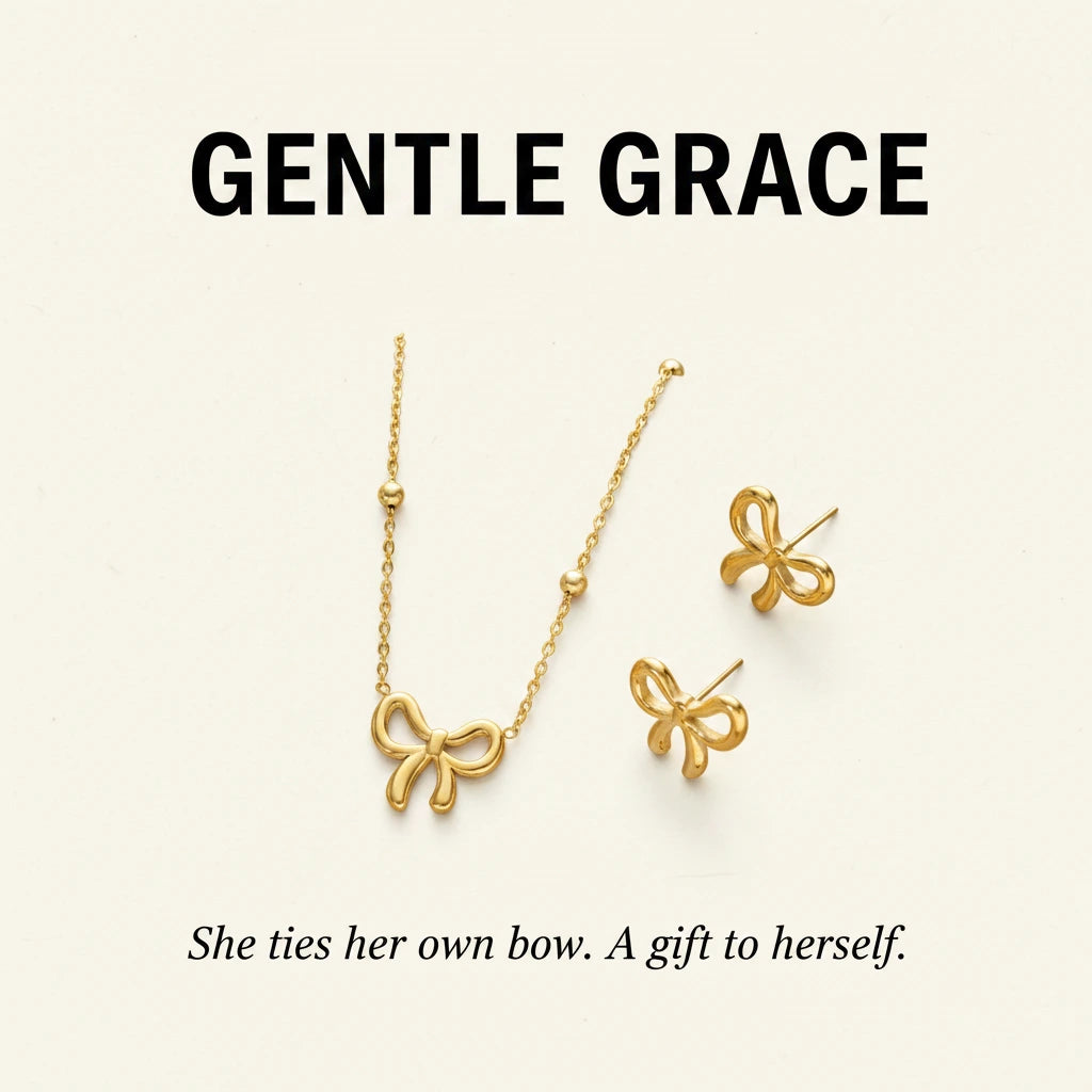 Delicate Bow Jewellery Set — Signature Card