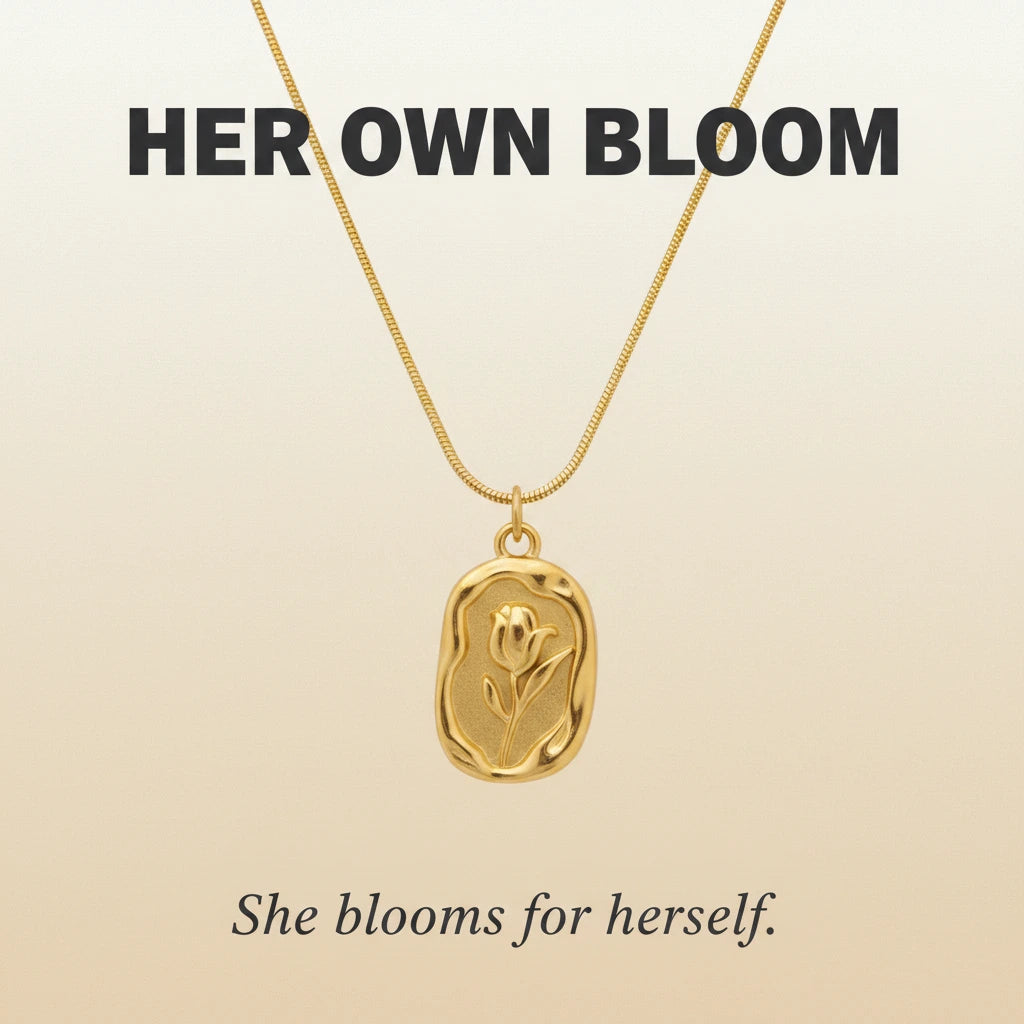 Embossed Rose Necklace — Signature Card V2