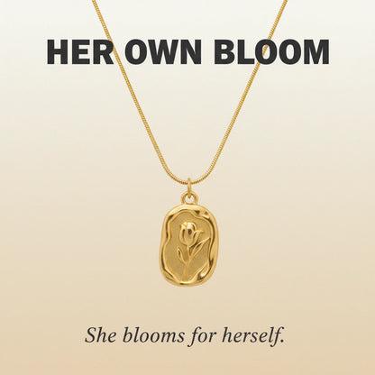 Embossed Rose Necklace — Signature Card V2