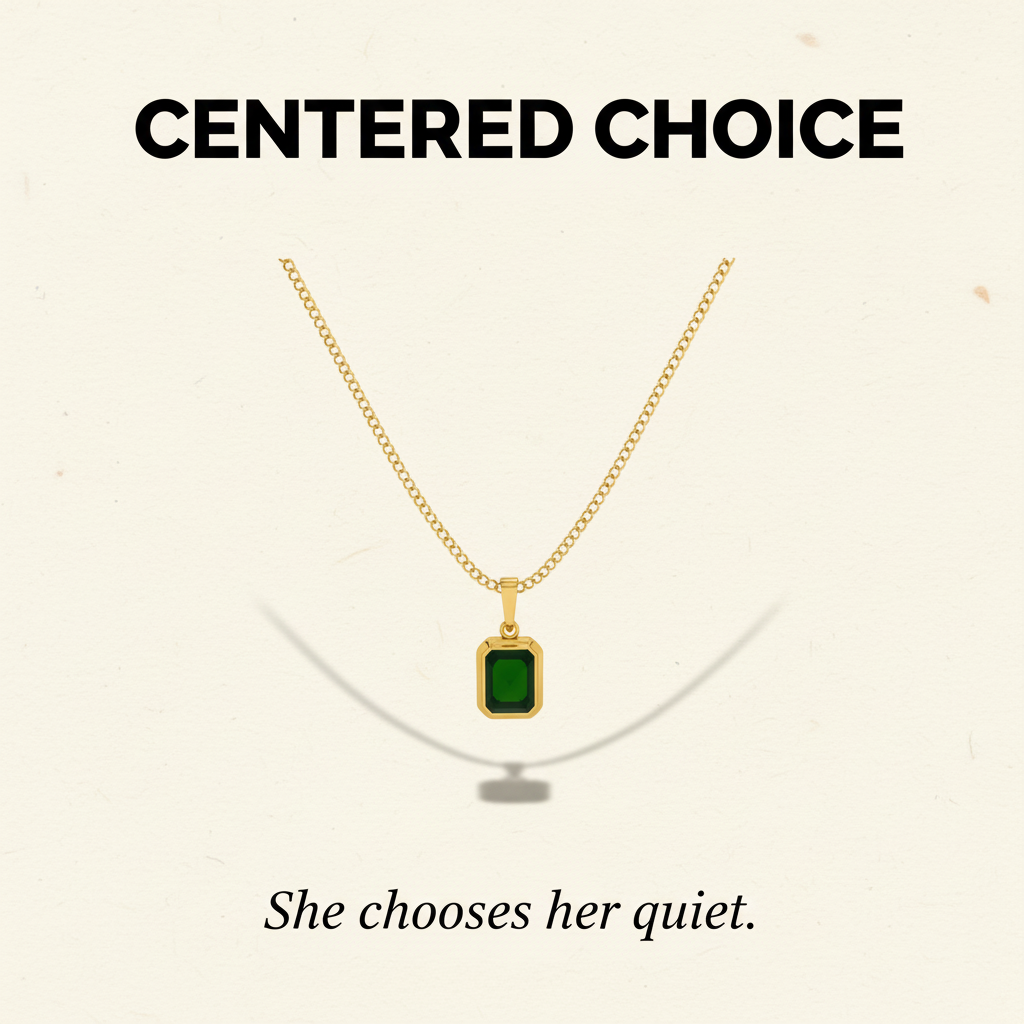 Centered Choice | Emerald Cut Gold Pendant