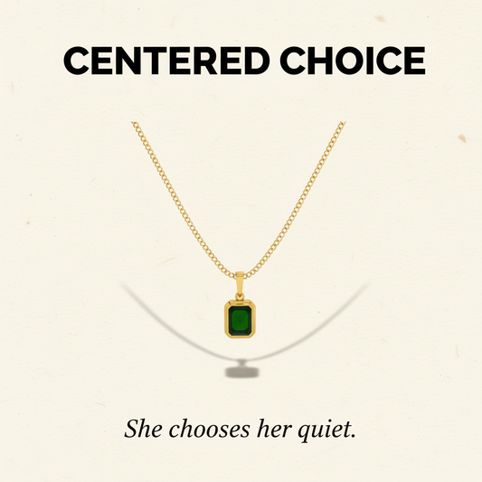 Centered Choice | Emerald Cut Gold Pendant
