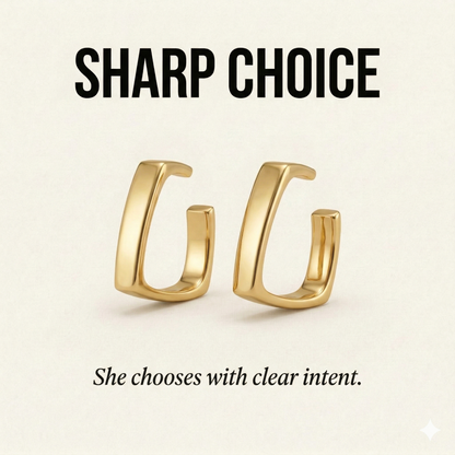 Zinc Alloy Geometric Rectangle Hoop Earrings