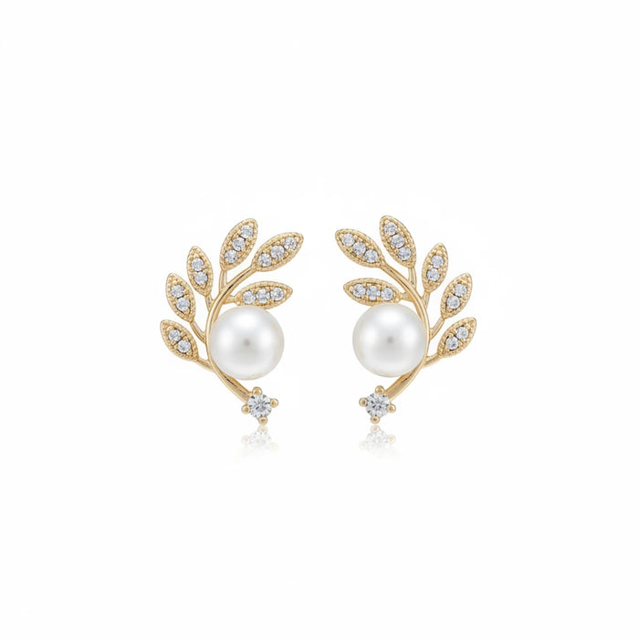 Gilded Pearl Studs | UNFOLDING GRACE