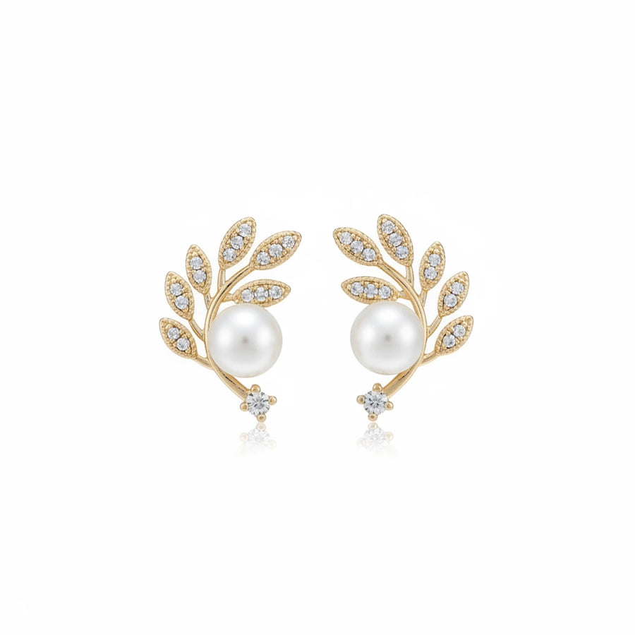 Gilded Pearl Studs | UNFOLDING GRACE