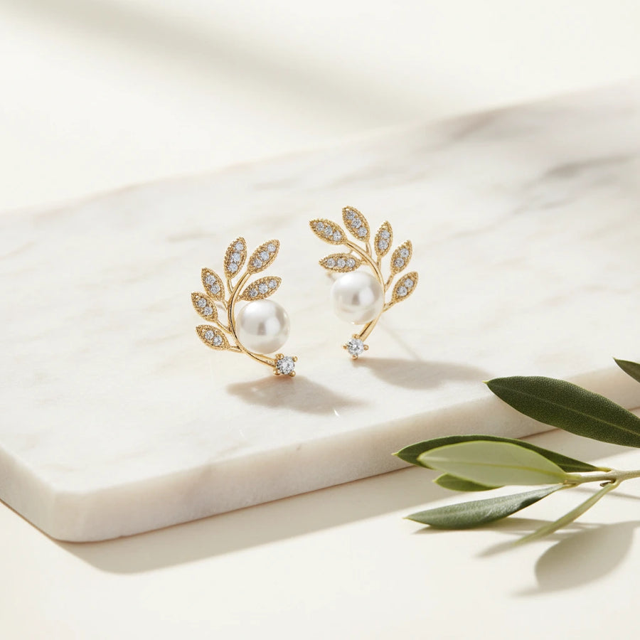 Gilded Pearl Studs | UNFOLDING GRACE