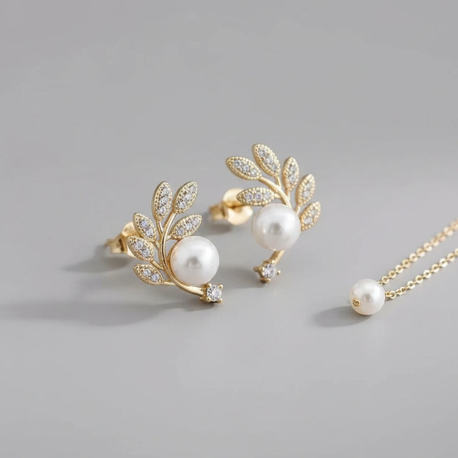 Gilded Pearl Studs | UNFOLDING GRACE
