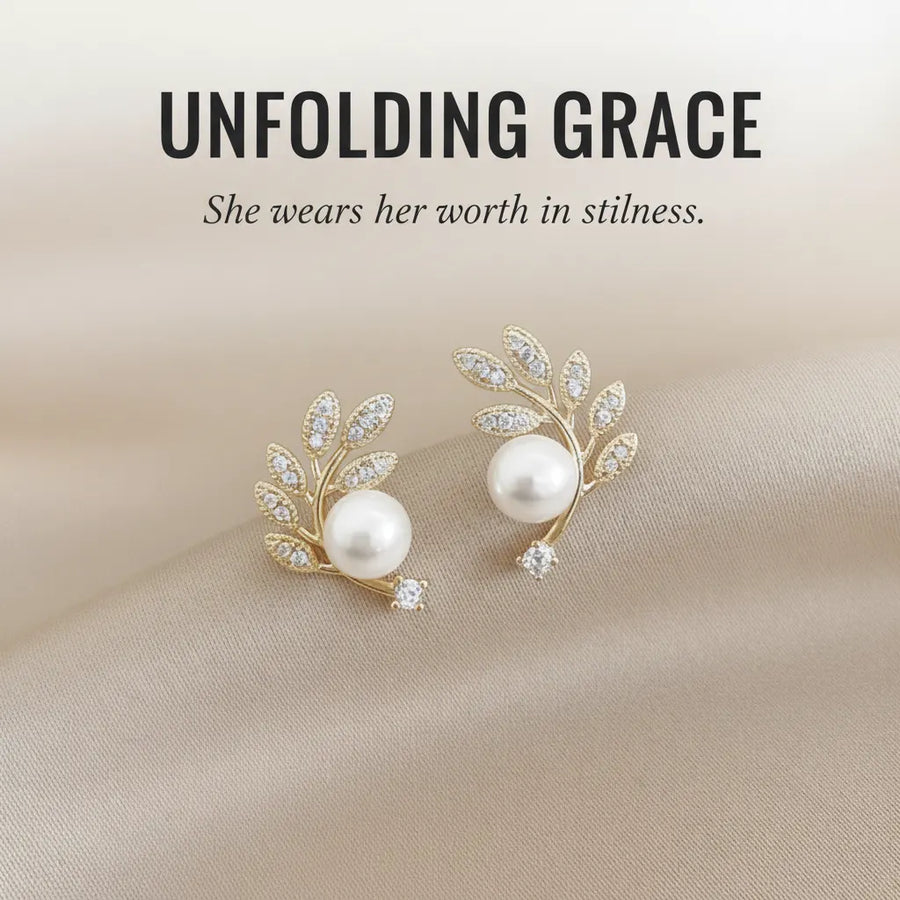 Gilded Pearl Studs | UNFOLDING GRACE