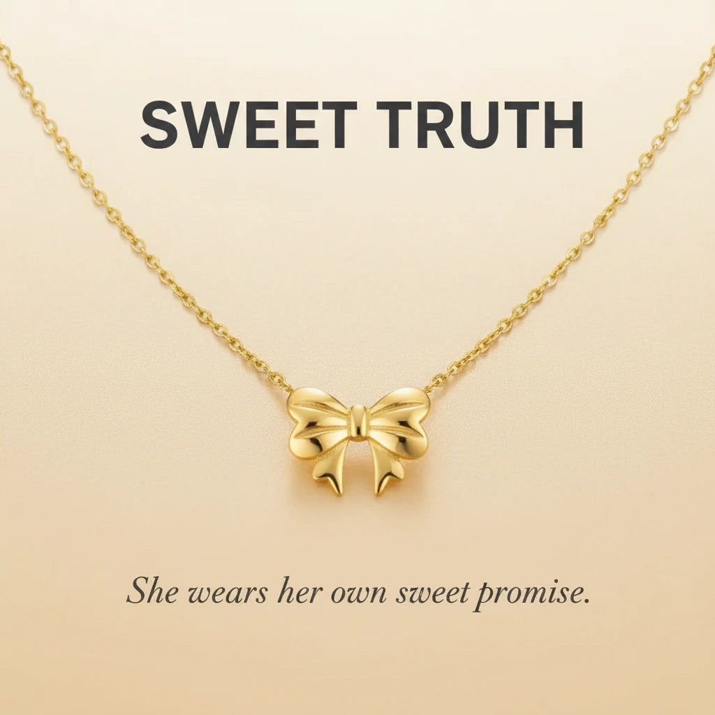 Gold Bow Necklace — Signature Card V2